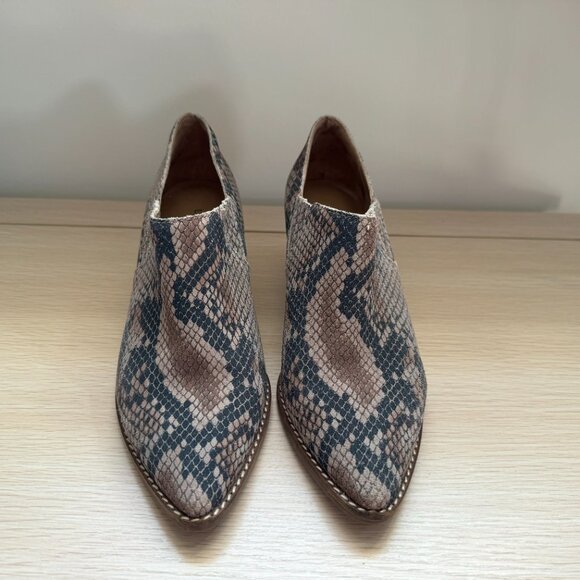 Lucky Brand Tabea Leather Snake Print Ankle Boots - Picture 2 of 6